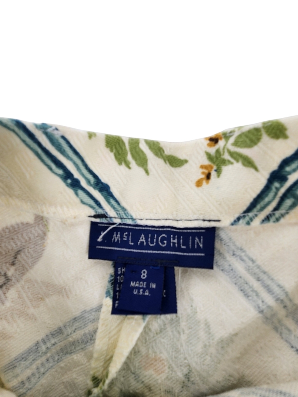 J. McLaughlin Vintage Monkey & Palm Tree Bamboo Trellis High Waist Shorts Sz 8 - Picture 4 of 10